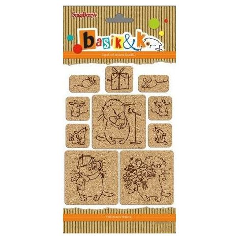 Naklejki korkowe ScrapBerry's Basik&K 1, 10szt
